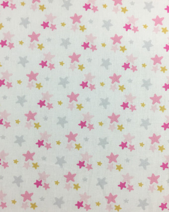 Coton imprimé étoiles roses Luxina