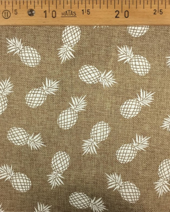 Toile de jute imprimée ananas - 10cm - Mercerine