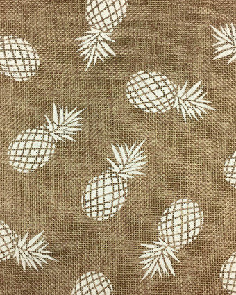 Toile de jute imprimée ananas - 10cm - Mercerine