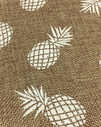 Toile de jute imprimée ananas - 10cm - Mercerine