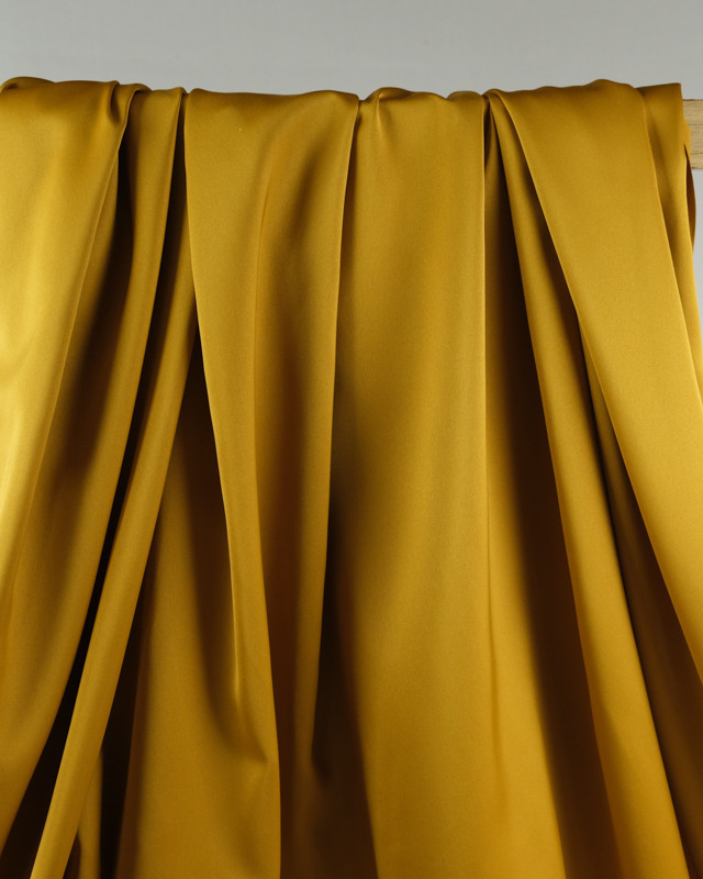 Tissu satin jaune ocre Lina - Tissus de qualité - Mercerine