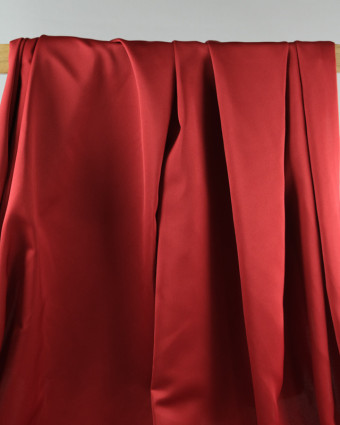 Tissu satin rouge coquelicot Ciara - Mercerine