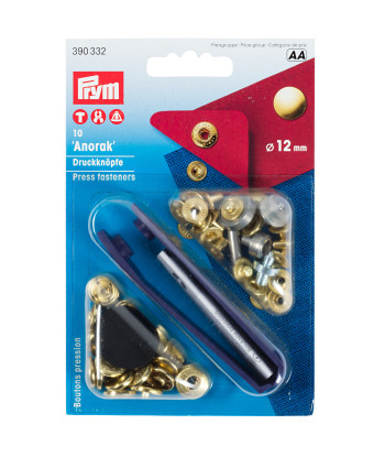 Boutons pression -Anorak -12mm - Or - Outils de pose - Prym