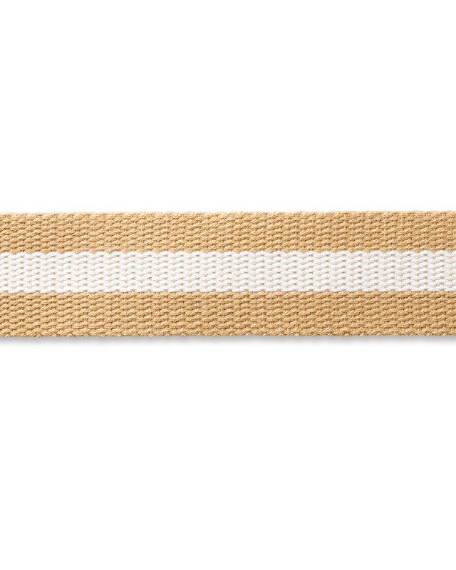 Sangle de sac - Rayures beige - Blanc -3MX40mm - Prym - Mercerine