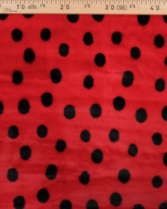 Tissu deguisement coccinelle fausse fourrure x10cm