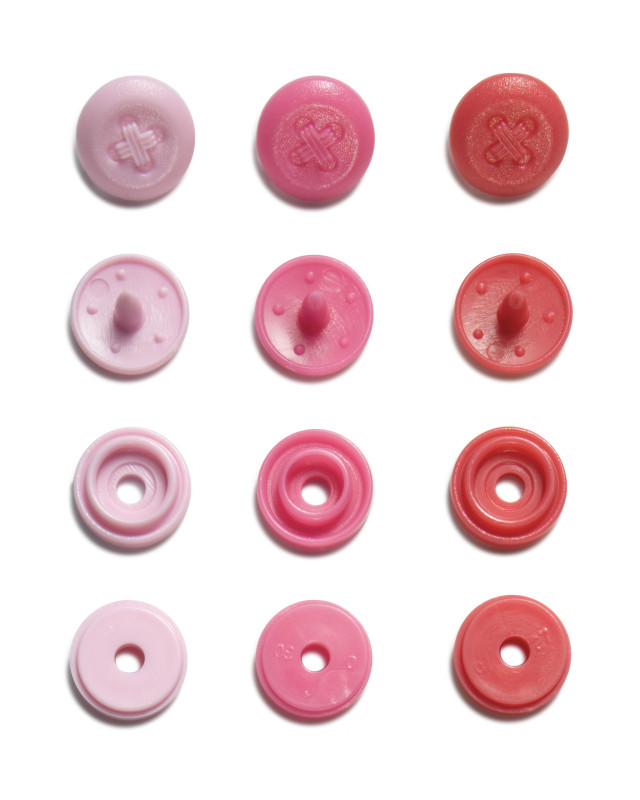 Mini boutons pression - Rose - Prym - Lot de 36 - Mercerie - Mercerine