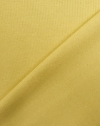 Jersey tissu Bio Oekotex jaune paille - Mercerine