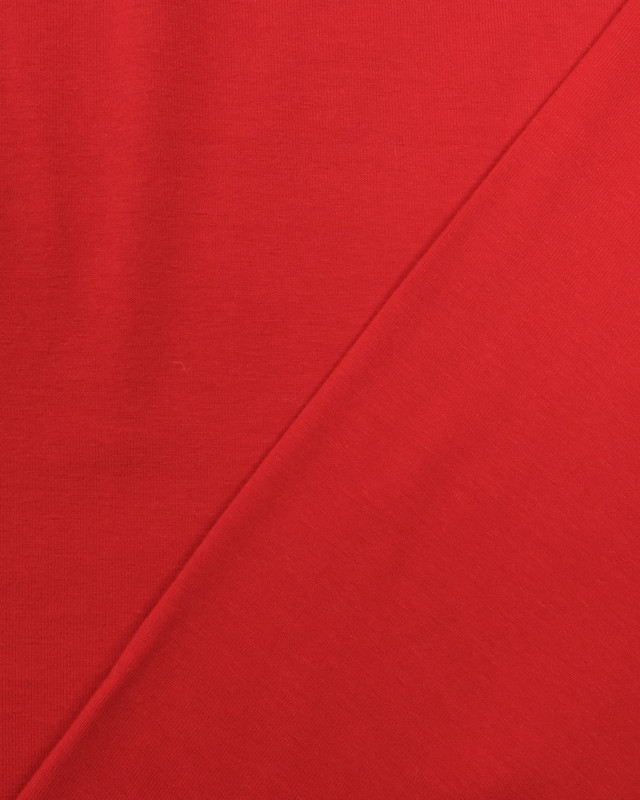 Tissu jersey viscose Rouge piment - Tissu oeko tex  - Mercerine