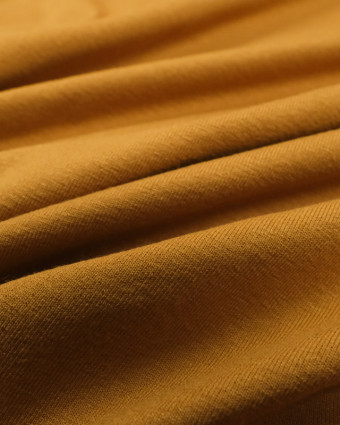 Tissu jersey viscose jaune ocre - Tissu oeko tex  - Mercerine