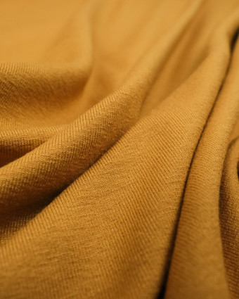 Tissu jersey viscose jaune ocre - Tissu oeko tex  - Mercerine