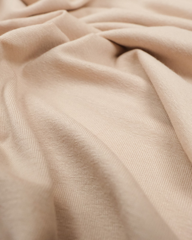 Tissu jersey viscose Beige sable - Tissu oeko tex  - Mercerine