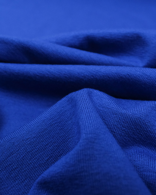 Tissu jersey viscose Bleu royal - Tissu oeko tex  - Mercerine