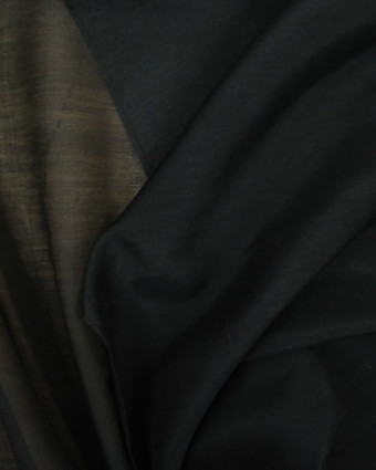  Tissu Soie coton noir - 10cm -  Mercerine