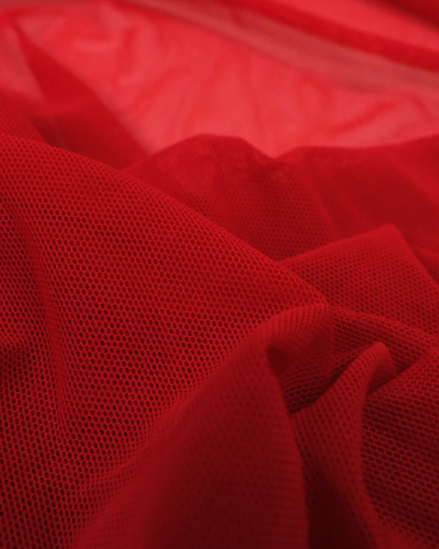 Tissu sport lingerie rouge filet Mesh stretch