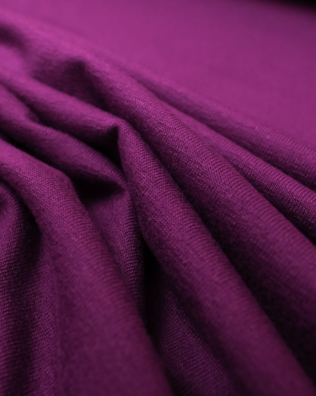 Tissu jersey viscose rose violet  - Tissu oeko tex  - Mercerine