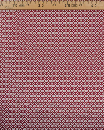 Tissu coton fleuri bordeaux x10Cm