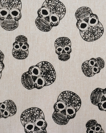 Toile de jute coton Tête de Mort - 10cm - Mercerine