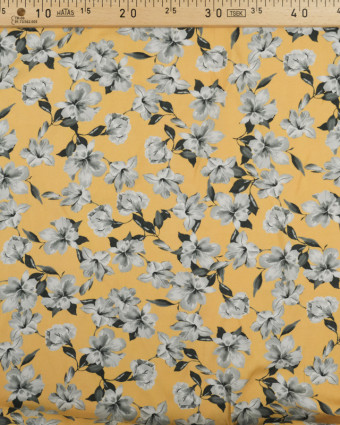 Viscose fleurs jaune vintage - 10cm