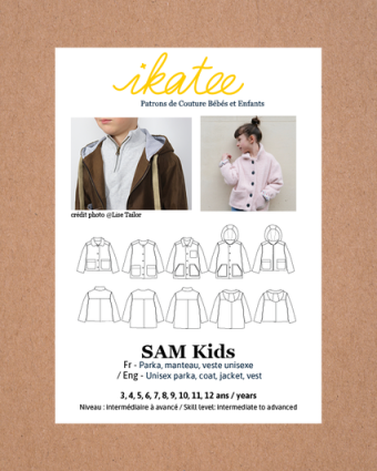 Patron couture enfant|Parka veste Sam|Ikatee|Mercerine