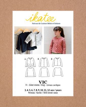 Patron couture enfant|Gilet Vic|Ikatee|Mercerine
