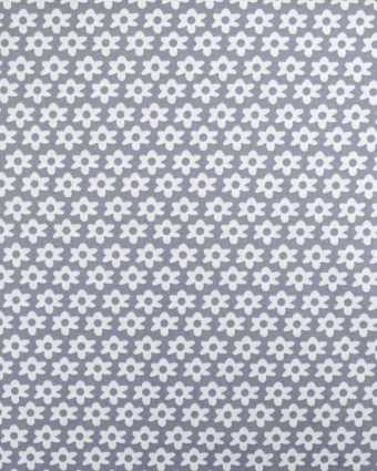 Tissu coton fleuri gris clair  x10Cm -  Mercerine