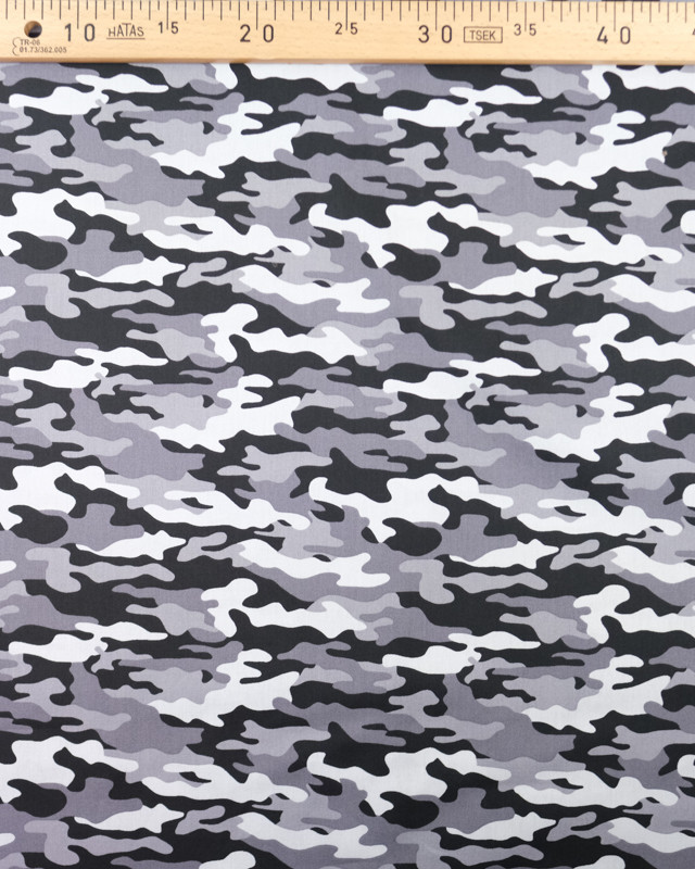 Tissu camouflage gris - Tissu coton - Mercerine