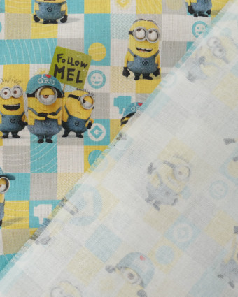 Tissu minions - Coton bio - Mercerine