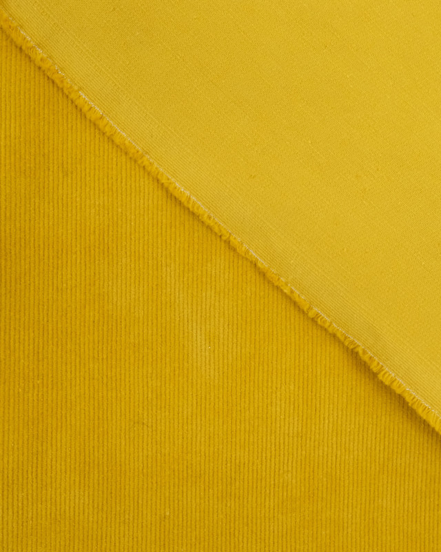 Velours milleraies jaune extensible Oekotex - Mercerine