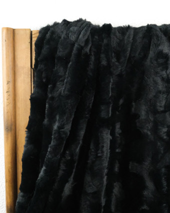 Fourrure noire : tissu fausse fourrure | Mercerine