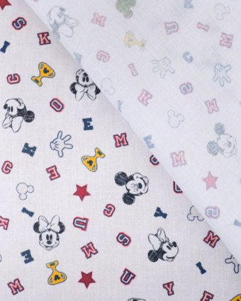 Coton Mickey et Minnie - Tissu au metre - Mercerine