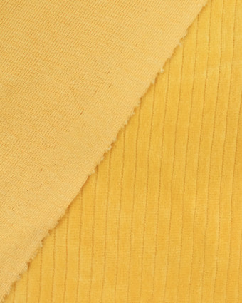 Tissu jersey cotele jaune oeko tex - Tissu enfant - Mercerine