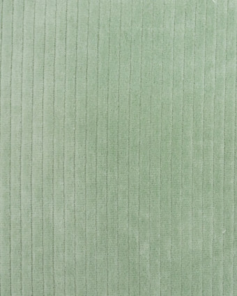  Tissu jersey velours cotele vert x10cm -  Mercerine