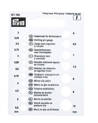 Mesure - Aiguilles à tricoter - Jauge aiguilles- Prym - Mercerie - Mercerine