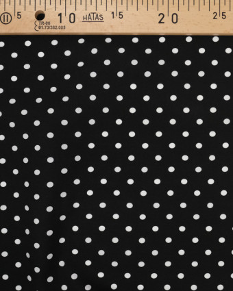 TissuViscose Lola Noir  Pois blanc - par 10cm