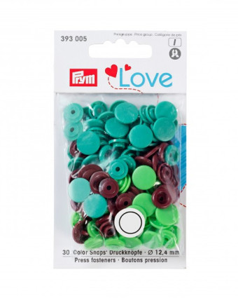 Boutons pression - vert - marron - Lot de 30 boutons - Prym - Prym Love - Mercerie - Mercerine