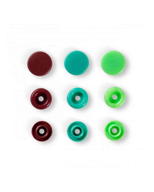 Boutons pression - vert - marron - Lot de 30 boutons - Prym - Prym Love - Mercerie - Mercerine