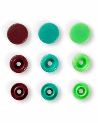 Boutons pression - vert - marron - Lot de 30 boutons - Prym - Prym Love - Mercerie - Mercerine