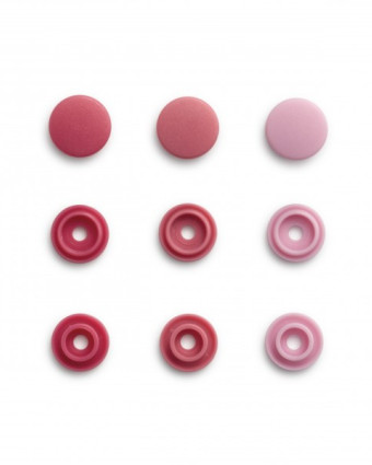 Mini boutons pression - Rose - Prym - 36 boutons - Mercerie - Mercerine