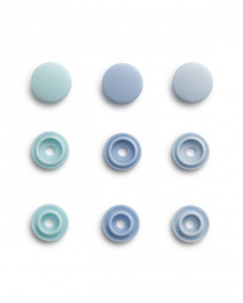 Mini boutons pression - Bleu - 36 boutons - Mercerie - Prym - Mercerine