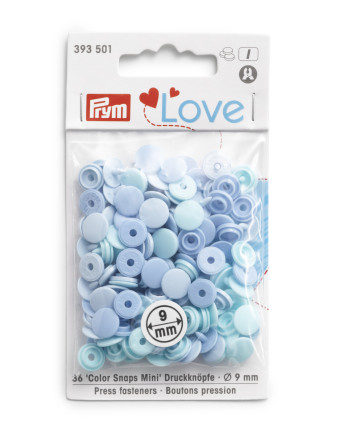 Mini boutons pression - Bleu - 36 boutons - Mercerie - Prym - Mercerine