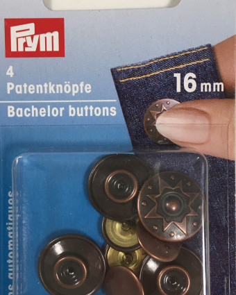 Bouton automatique - Soleil - Vieux cuivre - 16mm - Prym