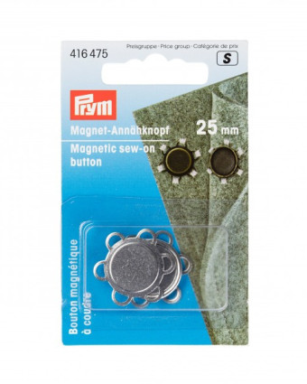 Boutons magnétiques - argent - 25mm- Prym - Mercerine