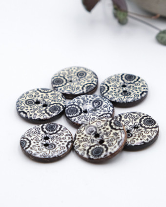 
Boutons Fantaisie Arabesque Noir  