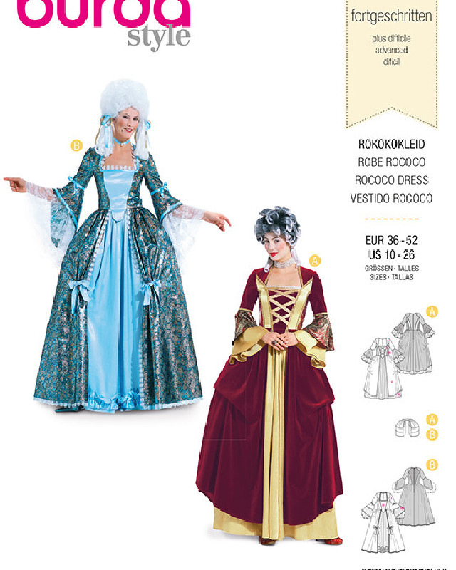 Patron  déguisement robe rococo - Burda 2447 - Mercerine