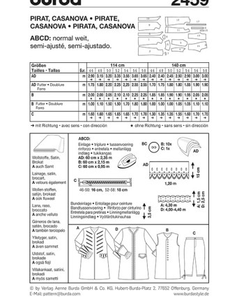 Patron de couture Historique  - Burda 2459 - Mercerine