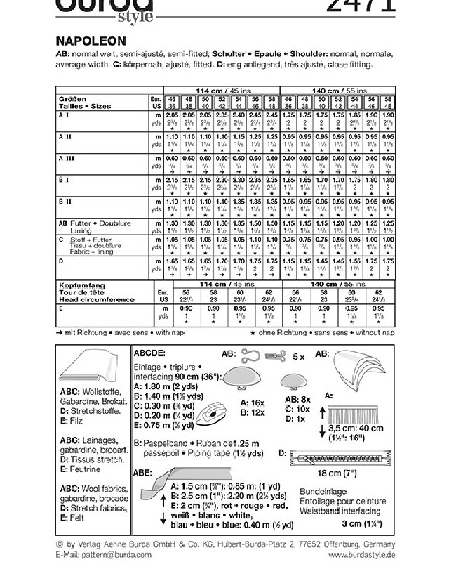 Patron Burda Historique  - Burda 2471 - Mercerine