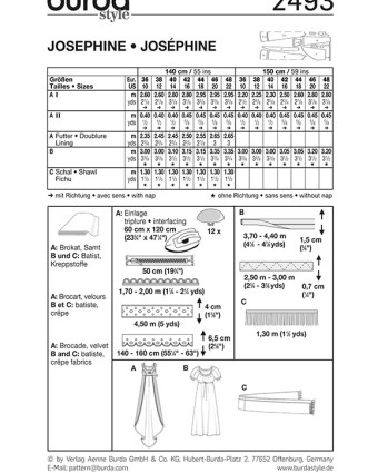 Patron  déguisement Robe - Burda 2493 - Mercerine