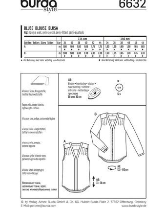 Patron  Tunique - Burda 6632 - Mercerine