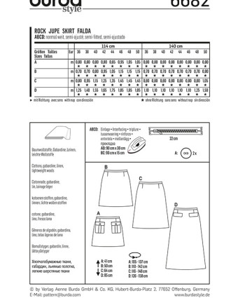 Patron  Jupe - Burda 6682 - Mercerine