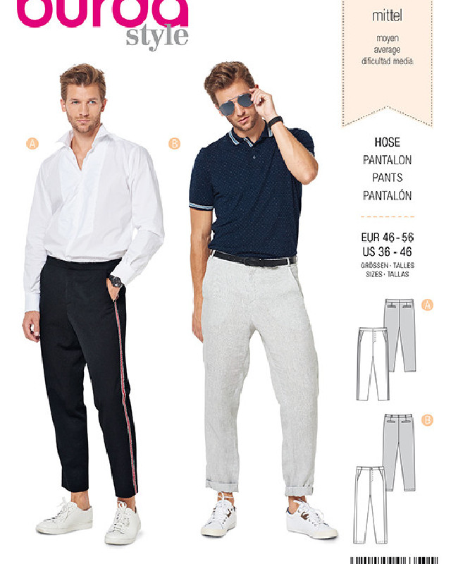 Patron Pantalon hommes  - Burda 6350 - Mercerine